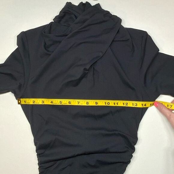 NWT | Susana Mónaco | Crisscross Mock Long Sleeve Dress | Onyx | Small - Picture 7 of 15